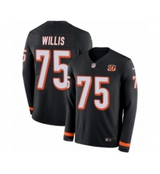 Men's Nike Cincinnati Bengals #75 Jordan Willis Limited Black Therma Long Sleeve NFL Jersey