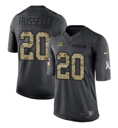 Youth Nike Cincinnati Bengals #20 KeiVarae Russell Limited Black 2016 Salute to Service NFL Jersey