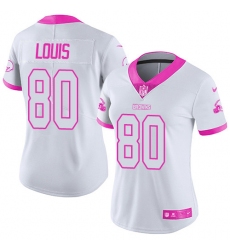 Women's Nike Cleveland Browns #80 Ricardo Louis Limited White/Pink Rush Fashion NFL Jersey