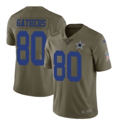 Men's Nike Dallas Cowboys #80 Rico Gathers Limited Olive 2017 Salute to Service NFL Jersey
