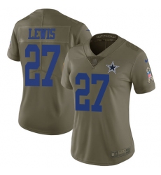 Women's Nike Dallas Cowboys #27 Jourdan Lewis Limited Olive 2017 Salute to Service NFL Jersey