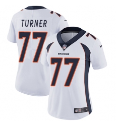 Women's Nike Denver Broncos #77 Billy Turner White Vapor Untouchable Limited Player NFL Jersey