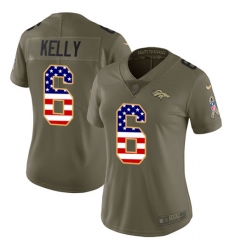 Women's Nike Denver Broncos #6 Chad Kelly Limited Olive/USA Flag 2017 Salute to Service NFL Jersey