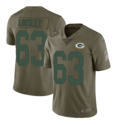 Men's Nike Green Bay Packers #63 Corey Linsley Limited Olive 2017 Salute to Service NFL Jersey