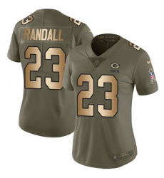 Women's Nike Green Bay Packers #23 Damarious Randall Limited Olive/Gold 2017 Salute to Service NFL Jersey