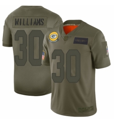Men's Green Bay Packers #30 Jamaal Williams Limited Camo 2019 Salute to Service Football Jersey