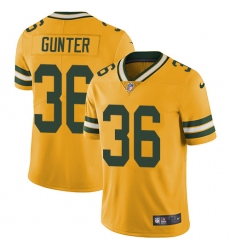 Men's Nike Green Bay Packers #36 LaDarius Gunter Limited Gold Rush Vapor Untouchable NFL Jersey