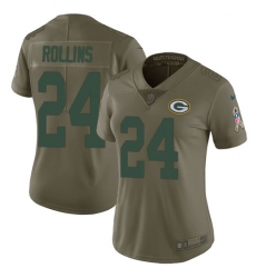Women's Nike Green Bay Packers #24 Quinten Rollins Limited Olive 2017 Salute to Service NFL Jersey
