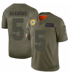 Youth Green Bay Packers #5 Paul Hornung Limited Camo 2019 Salute to Service Football Jersey