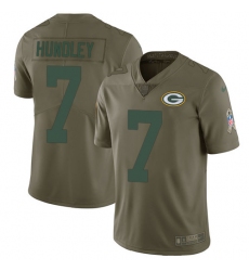 Men's Nike Green Bay Packers #7 Brett Hundley Limited Olive 2017 Salute to Service NFL Jersey