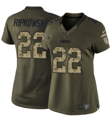 Women's Nike Green Bay Packers #22 Aaron Ripkowski Elite Green Salute to Service NFL Jersey