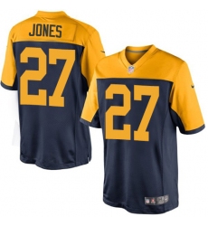 Youth Nike Green Bay Packers #27 Josh Jones Limited Navy Blue Alternate NFL Jersey