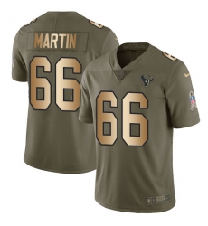 Men's Nike Houston Texans #66 Nick Martin Limited Olive/Gold 2017 Salute to Service NFL Jersey