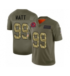 Men's Houston Texans #99 J.J. Watt 2019 Olive Camo Salute to Service Limited Jersey