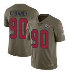 Youth Nike Houston Texans #90 Jadeveon Clowney Limited Olive 2017 Salute to Service NFL Jersey