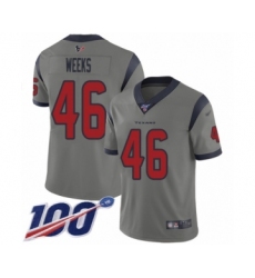 Men's Houston Texans #46 Jon Weeks Limited Gray Inverted Legend 100th Season Football Jersey