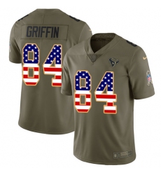 Youth Nike Houston Texans #84 Ryan Griffin Limited Olive/USA Flag 2017 Salute to Service NFL Jersey