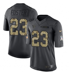 Men's Nike Houston Texans #23 Arian Foster Limited Black 2016 Salute to Service NFL Jersey