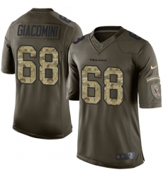 Men's Nike Houston Texans #68 Breno Giacomini Elite Green Salute to Service NFL Jersey