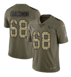 Youth Nike Houston Texans #68 Breno Giacomini Limited Olive/Camo 2017 Salute to Service NFL Jersey