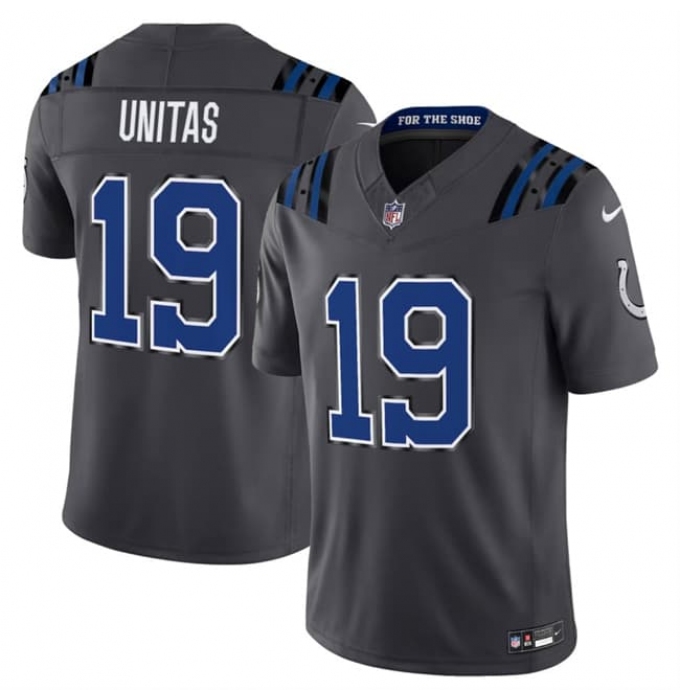 Men's Indianapolis Colts #19 Johnny Unitas Dark Gray 2026 F.U.S.E. Rivalries Collection Limited Football Stitched Jersey