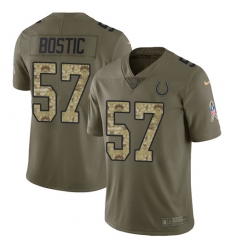 Men's Nike Indianapolis Colts #57 Jon Bostic Limited Olive/Camo 2017 Salute to Service NFL Jersey