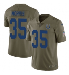 Men's Nike Indianapolis Colts #35 Darryl Morris Limited Olive 2017 Salute to Service NFL Jersey