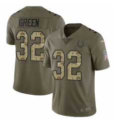 Men's Nike Indianapolis Colts #32 T.J. Green Limited Olive/Camo 2017 Salute to Service NFL Jersey