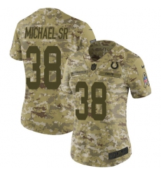 Women's Nike Indianapolis Colts #38 Christine Michael Sr Limited Camo 2018 Salute to Service NFL Jersey