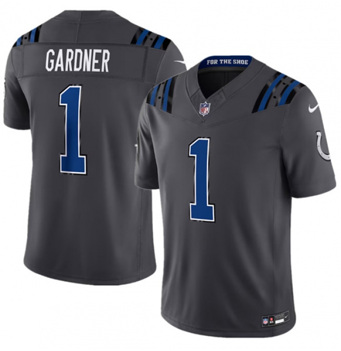 Men's Indianapolis Colts #1 Sauce Gardner Dark Gray 2026 F.U.S.E. Rivalries Collection Limited Football Stitched Jersey