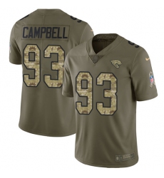 Men's Nike Jacksonville Jaguars #93 Calais Campbell Limited Olive/Camo 2017 Salute to Service NFL Jersey