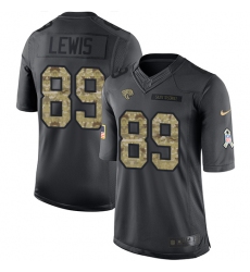 Men's Nike Jacksonville Jaguars #89 Marcedes Lewis Limited Black 2016 Salute to Service NFL Jersey