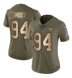 Women's Nike Jacksonville Jaguars #94 Dawuane Smoot Limited Olive/Gold 2017 Salute to Service NFL Jersey