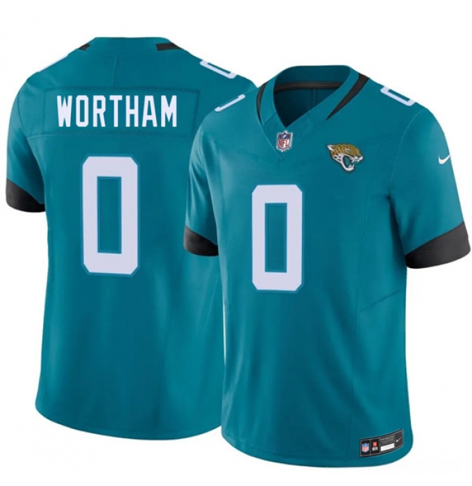 Men's Jacksonville Jaguars #0 Michael Wortham Teal 2026 Draft F.U.S.E. Vapor Untouchable Limited Football Stitched Jersey