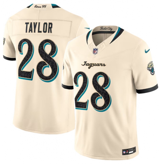Men's Jacksonville Jaguars #28 Fred Taylor Cream 2026 F.U.S.E. Rivalries Collection Limited Football Stitched Jersey