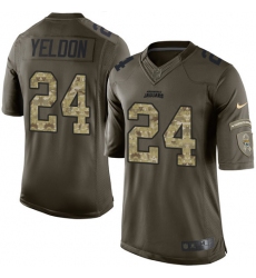 Youth Nike Jacksonville Jaguars #24 T.J. Yeldon Elite Green Salute to Service NFL Jersey