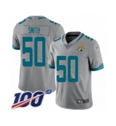 Men's Jacksonville Jaguars #50 Telvin Smith Silver Inverted Legend Limited 100th Season Football Jersey