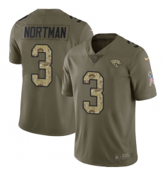Men's Nike Jacksonville Jaguars #3 Brad Nortman Limited Olive/Camo 2017 Salute to Service NFL Jersey
