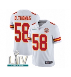 Men's Kansas City Chiefs #58 Derrick Thomas White Vapor Untouchable Limited Player Super Bowl LIV Bound Football Jersey