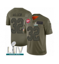 Men's Kansas City Chiefs #32 Marcus Allen Limited Olive 2019 Salute to Service Super Bowl LIV Bound Football Jersey