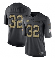 Men's Nike Kansas City Chiefs #32 Marcus Allen Limited Black 2016 Salute to Service NFL Jersey