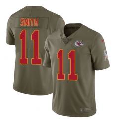 Youth Nike Kansas City Chiefs #11 Alex Smith Limited Olive 2017 Salute to Service NFL Jersey
