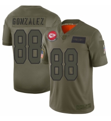 Men's Kansas City Chiefs #88 Tony Gonzalez Limited Camo 2019 Salute to Service Football Jersey