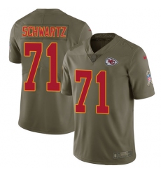 Men's Nike Kansas City Chiefs #71 Mitchell Schwartz Limited Olive 2017 Salute to Service NFL Jersey