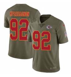 Youth Nike Kansas City Chiefs #92 Tanoh Kpassagnon Limited Olive 2017 Salute to Service NFL Jersey